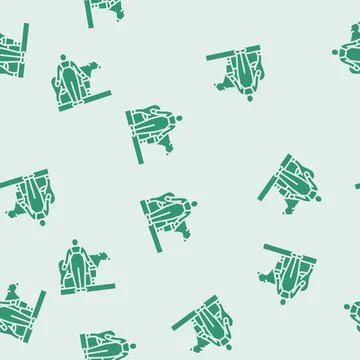 Cow field glyph seamless pattern Illustrazione stock