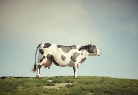 Cow in the field. Stock Illustration