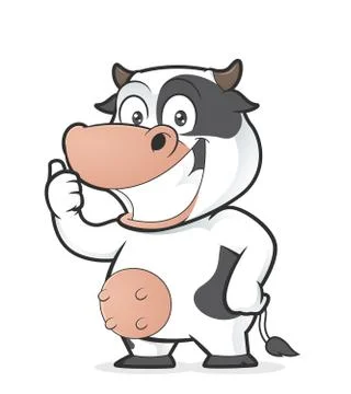 Cow giving thumbs up Stock Illustration