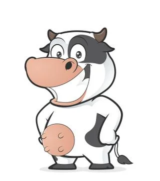 Cow with hand on hip Stock Illustration