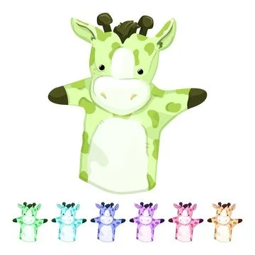 Cow hand puppet cartoon vector graphic Stock Illustration