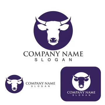 Cow head and  logo vector template Illustrazione stock