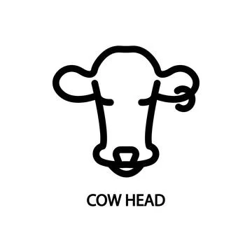 Cow head icon. Linear vector illustration from fauna collection. Outline cow Stock Illustration