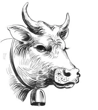 Cow head Stock Illustration
