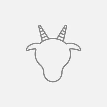 Cow head line icon 스톡 일러스트