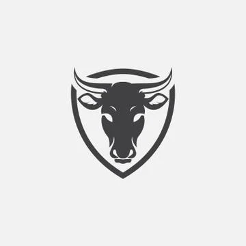 Cow head logo icon Stock Illustration