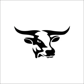Cow head silhouette vector logo Illustrazione stock