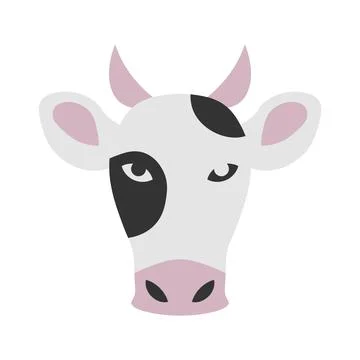 Cow head vector icon on white background Stock Illustration