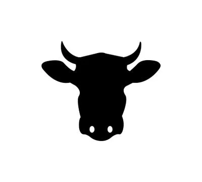 Cow head on white Stock Illustration