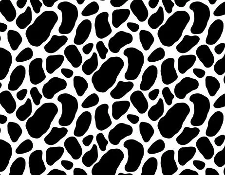 Cow hide seamless pattern. Holstein cattle texture.Black and white seamless.. Stock Illustration