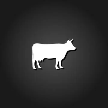Cow icon flat Stock Illustration