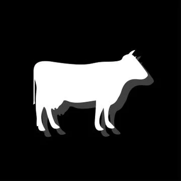 Cow icon flat Stock Illustration