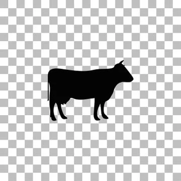 Cow icon flat Stock Illustration