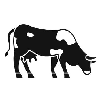 Cow icon, simple style Stock Illustration