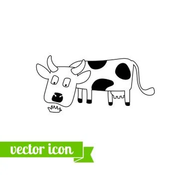 Cow icon vector 1 Ilustração Stock