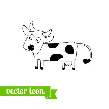 Cow icon vector 2 Ilustração Stock
