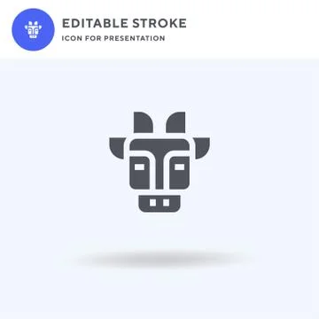 Cow icon vector, filled flat sign, solid pictogram isolated on white, logo Illustrazione stock