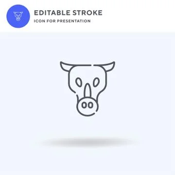 Cow icon vector, filled flat sign, solid pictogram isolated on white, logo Illustrazione stock