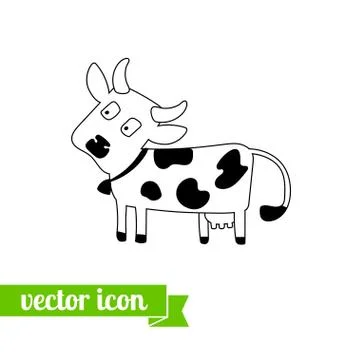 Cow icon vector. fourth. Stock Illustration