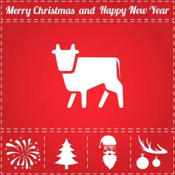 Cow Icon Vector Stock Illustration
