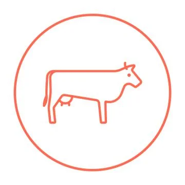 Cow line icon 스톡 일러스트