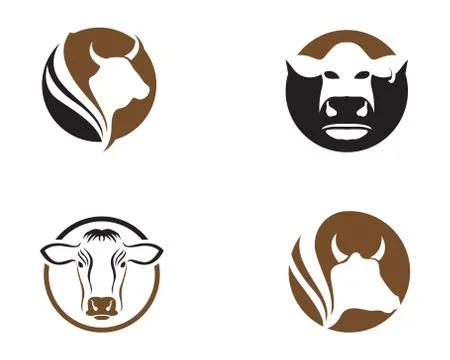 Cow Logo Template vector icon illustration Stock Illustration