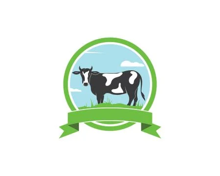Cow logo vector illustration template Stock Illustration