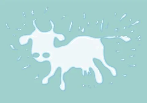 Cow made of milk Stock Illustration