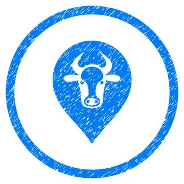 Cow Map Pointer Rounded Grainy Icon イラスト素材