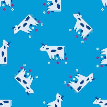 Cow in the meadow. Pattern. 스톡 일러스트