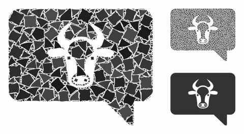 Cow message Composition Icon of Bumpy Elements Stockillustratie