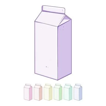 Cow milk box cartoon vector graphic Stock Illustration