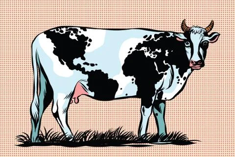 Cow Milk world map pattern on the skin 스톡 일러스트