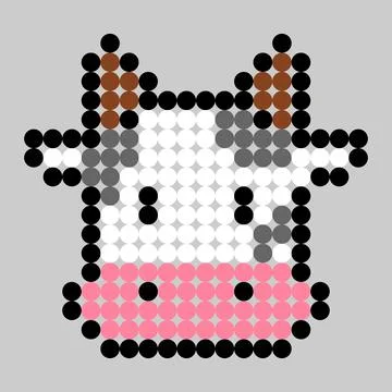 Cow pattern. Dots pixel cow image. Vector Illustration of pixel art. Stock Illustration