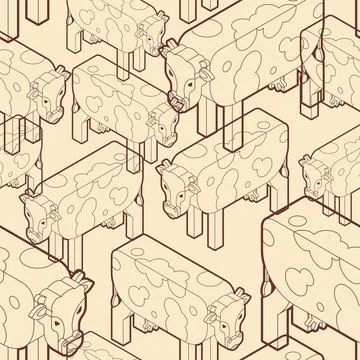 Cow pattern seamless. Cows background. Baby fabric texture Stock Illustration
