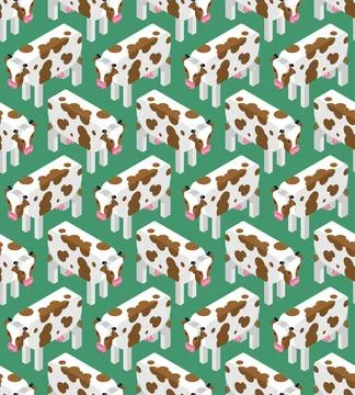 Cow pattern seamless. Cows background. Baby fabric texture Stock Illustration
