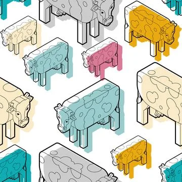 Cow pattern seamless. Cows background. Baby fabric texture Stock Illustration