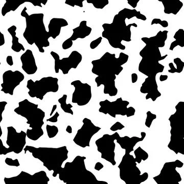 Cow pattern texture Seamless black and white , doodle style. Can be used for  Stock Illustration
