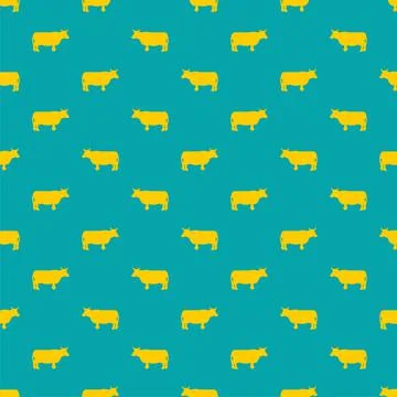 Cow pixel art pattern seamless. 8 bit farm animal background. pixelated textu Stock Illustration