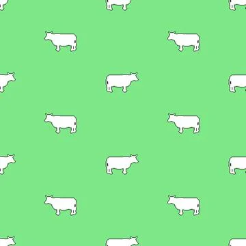 Cow pixel art pattern seamless. 8 bit farm animal background. pixelated textu Illustrazione stock