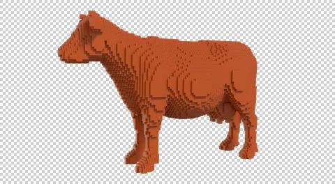 Cow from plastic blocks Stock Illustration