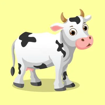 A cow posing with smile Stock Illustration