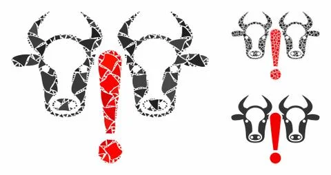 Cow problem Composition Icon of Ragged Elements 스톡 일러스트