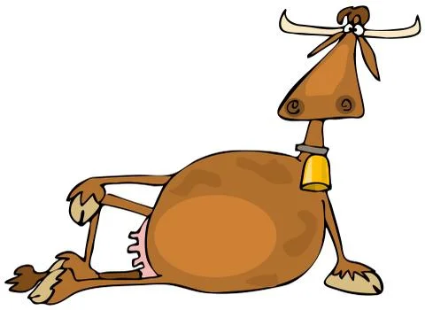 Cow resting Stock Illustration