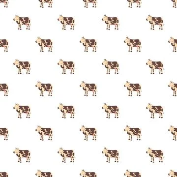 Cow seamless pattern representing agriculture and dairy farming Stock Illustration