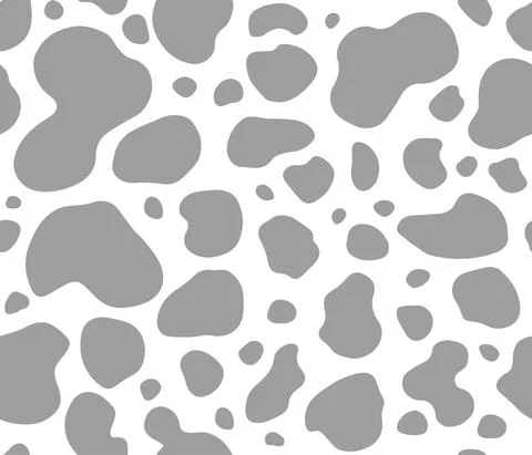 Cow seamless texture design background pattern repeat grey and white Stock Illustration