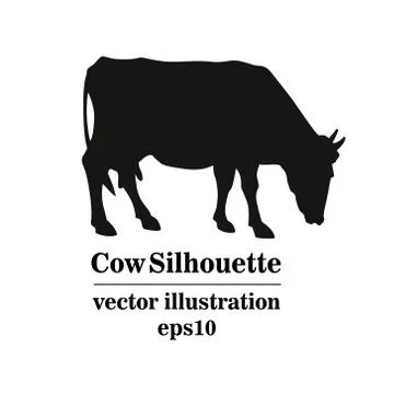Cow Silhouette vector Stock Illustration