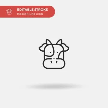 Cow Simple vector icon. Illustration symbol design template for web mobile UI Stock Illustration