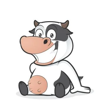Cow sitting Stock Illustration