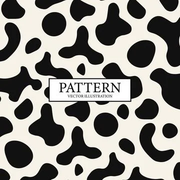 Cow skin pattern, black and white texture - Vector 스톡 일러스트